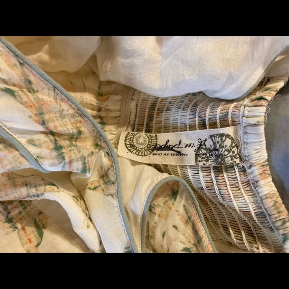 Free People Love Birds Ruffle Smock Back Flowy High Low Maxi Long Dress Sz 8 - Picture 4 of 6